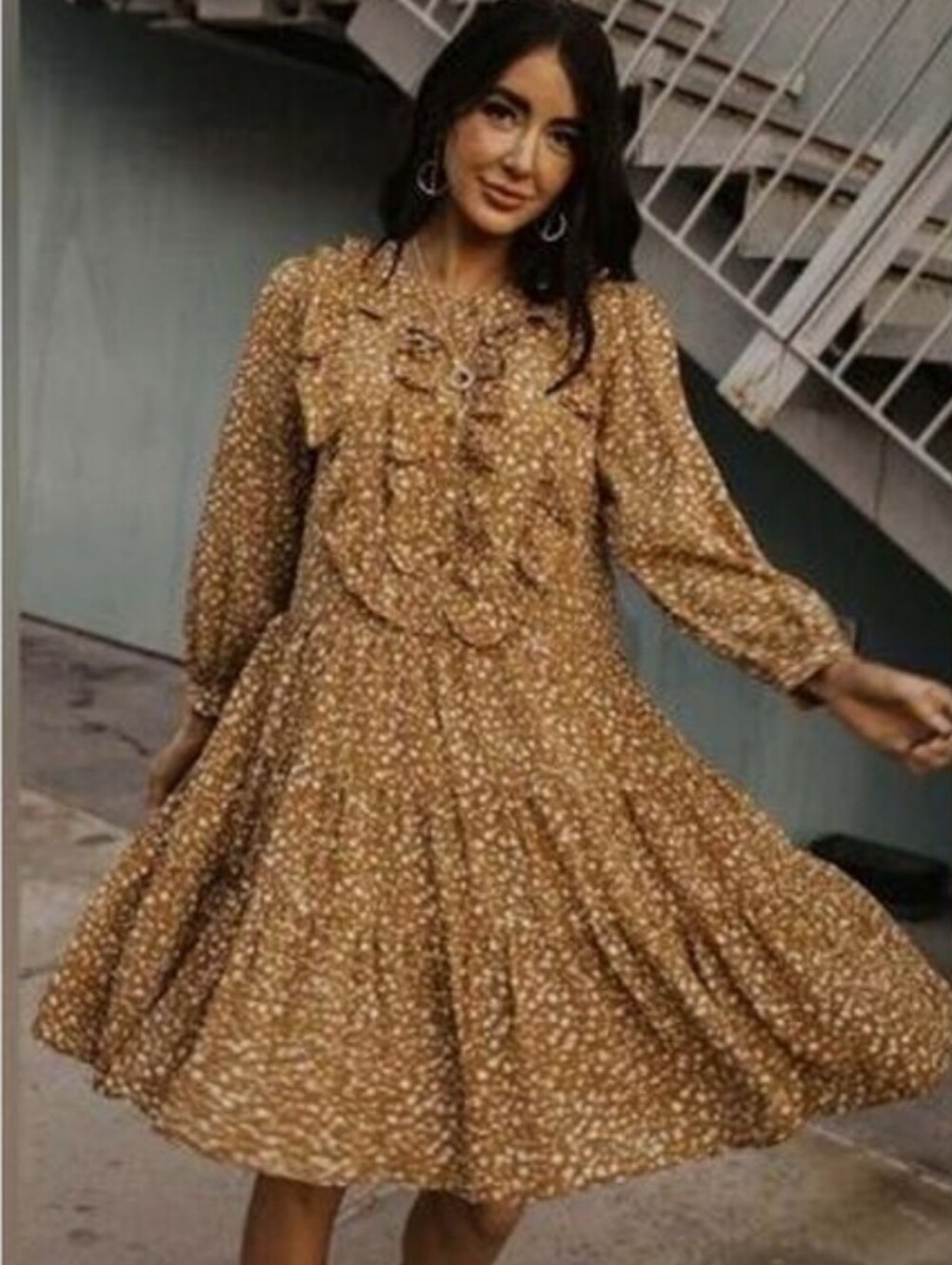 Bohme Mustard Flowy Dress M
